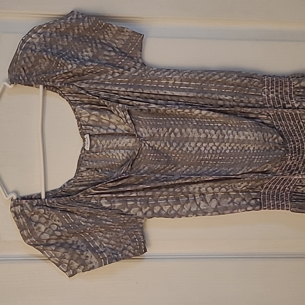 LIKE NEW LASCANA Grey/Silver Snakeprint Lightweight Semi Sheer Cover Up